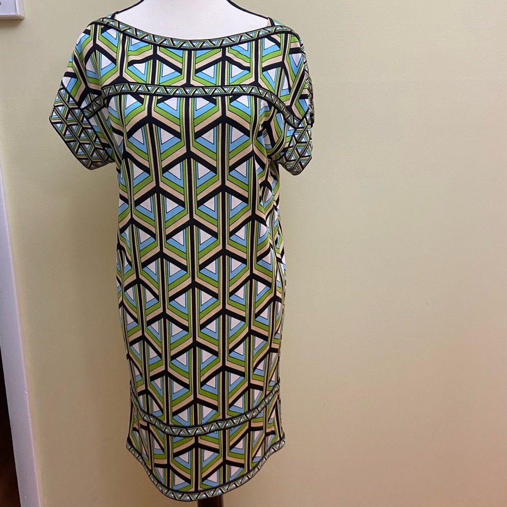 NWT DVF Diane Von Furstenberg Geometric  100% Silk Dress